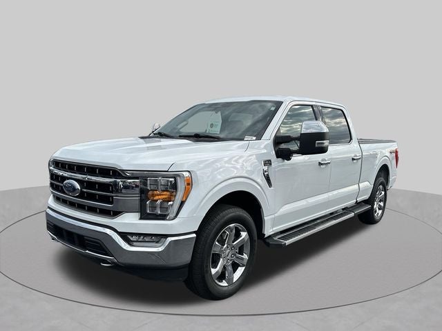 2023 Ford F-150 Lariat in Oxford White — front three-quarter view