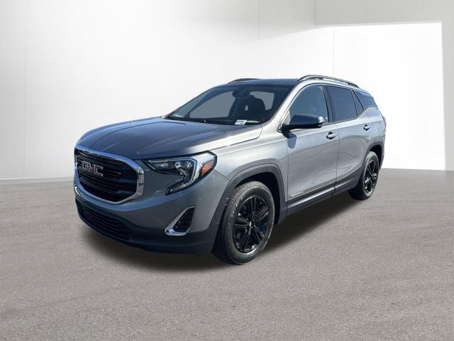 2020 GMC Terrain SLE in Satin Steel Metallic — front three-quarter view